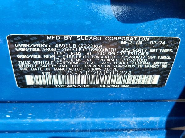 2024 SUBARU FORESTER Wilderness — VINS