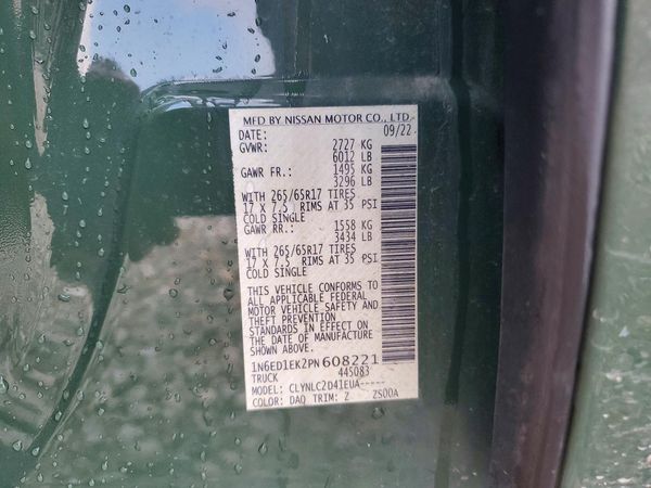 2023 NISSAN FRONTIER Crew Cab — VINS