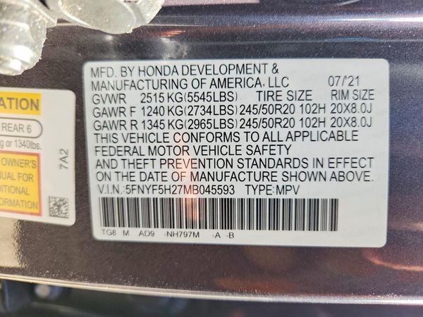 2021 HONDA PILOT SE