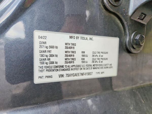 2022 TESLA MODEL Y