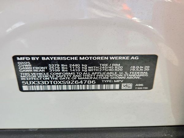2025 BMW X4 xDrive 30i — VINS