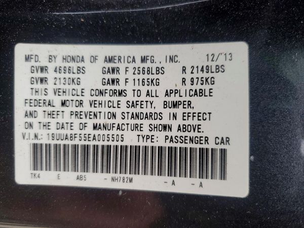 2014 ACURA TL TECH — VINS