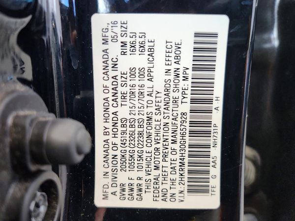 2016 HONDA CRV LX