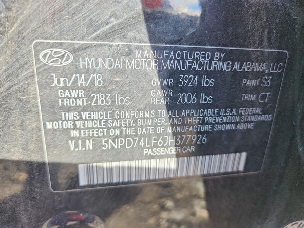 2018 HYUNDAI ELANTRA SE