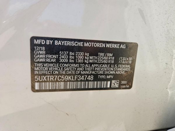2019 BMW X3 — VINS