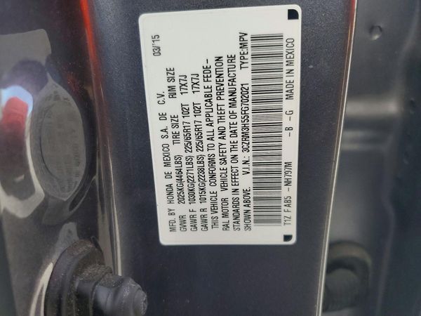 2015 HONDA CRV EX