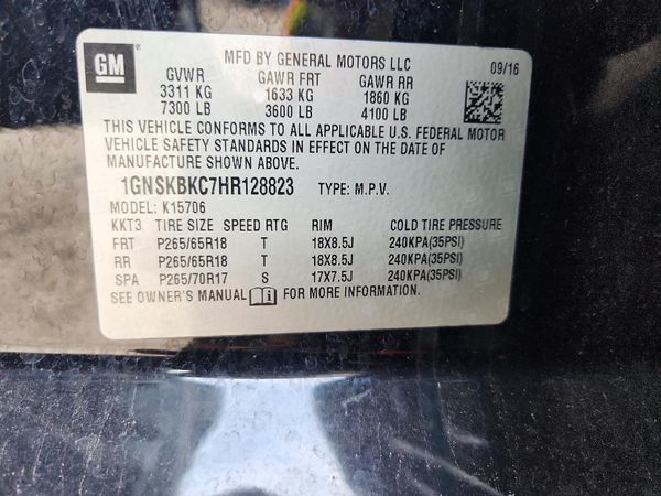 2017 CHEVROLET TAHOE LT