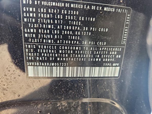 2018 VOLKSWAGEN TIGUAN SE, SEL — VINS