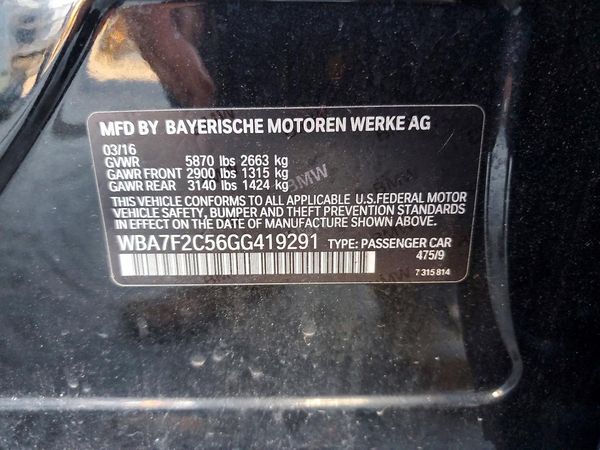 2016 BMW 750 xDrive