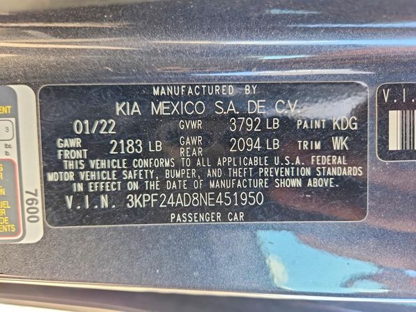 2022 KIA FORTE