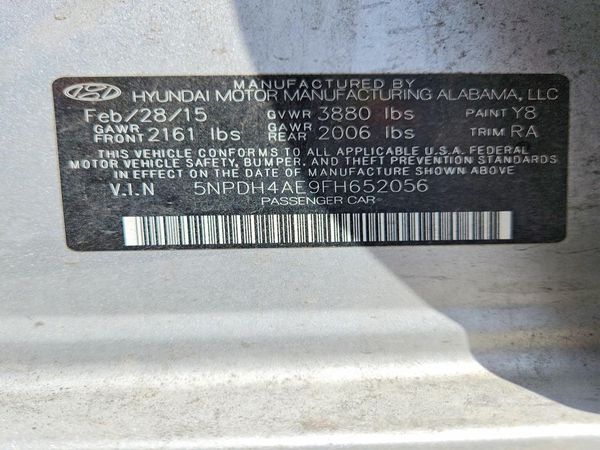 2015 HYUNDAI ELANTRA GLS(Middle) — VINS