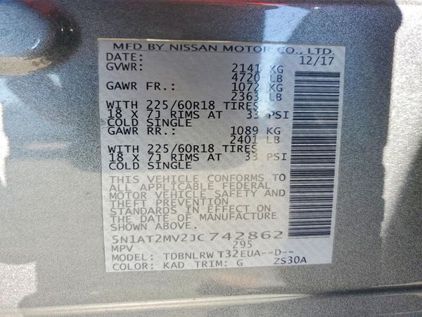 2018 NISSAN ROGUE — VINS