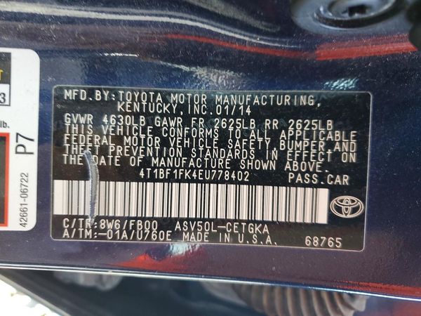 2014 TOYOTA CAMRY