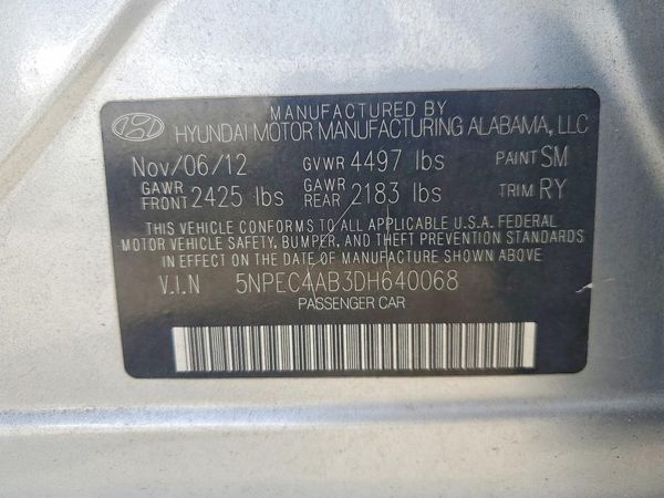 2013 HYUNDAI SONATA