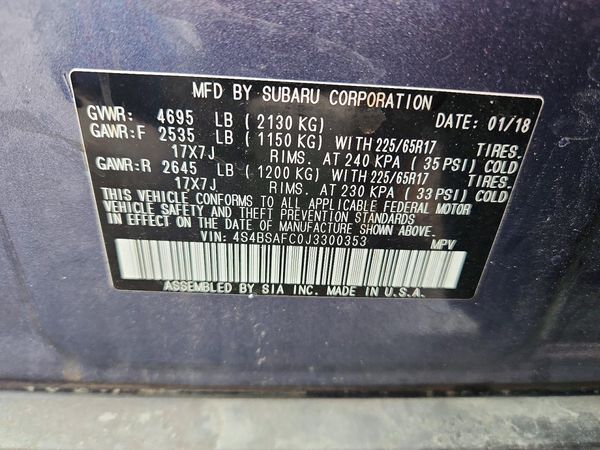 2018 SUBARU OUTBACK Premium+ES