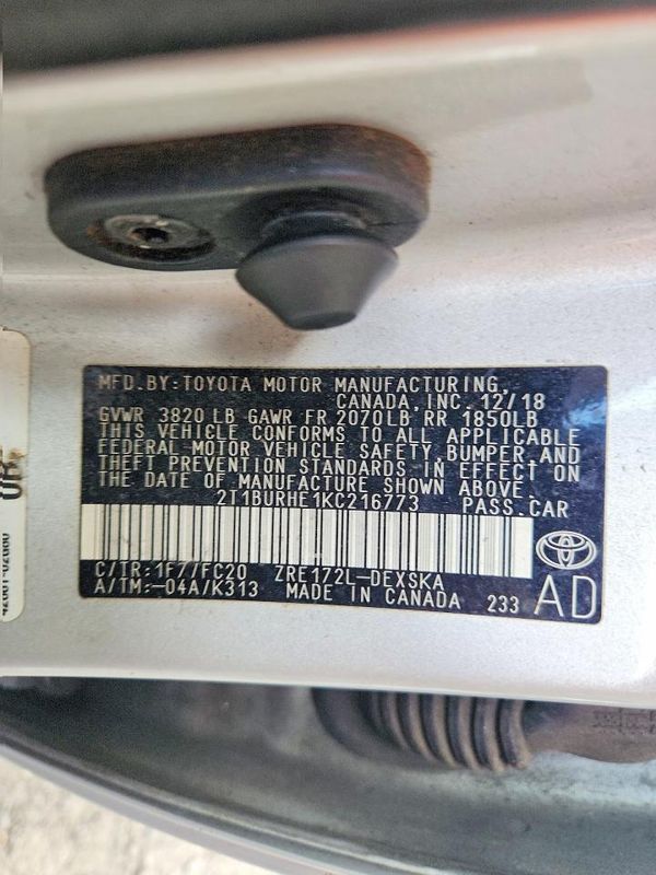 2019 TOYOTA COROLLA L/LE/SE/XLE/XSE