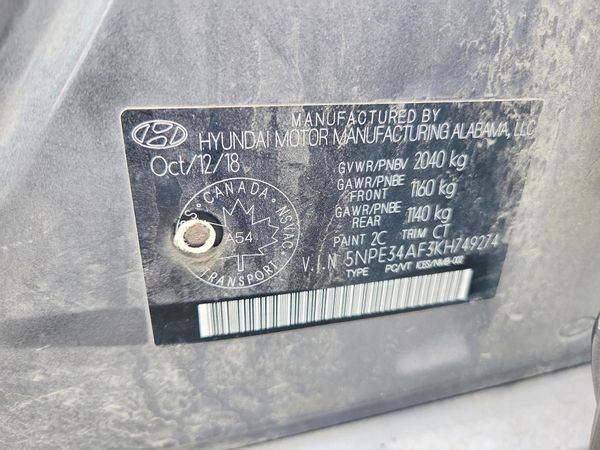 2019 HYUNDAI SONATA