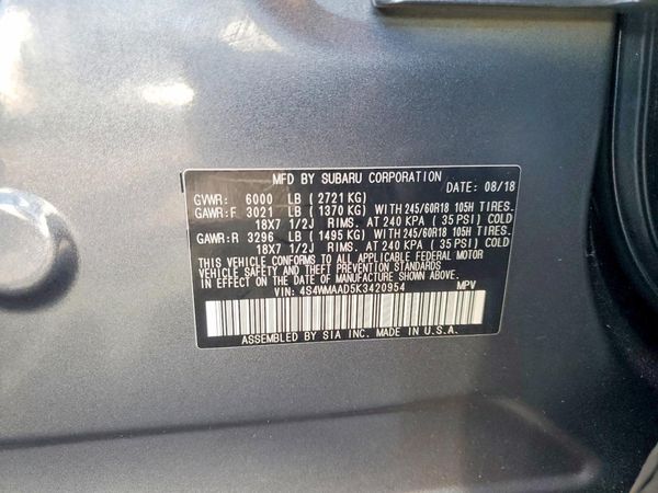 2019 SUBARU ASCENT
