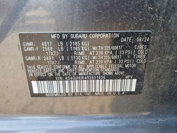 2024 SUBARU CROSSTREK — VINS