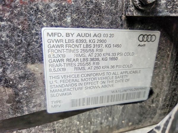 2020 AUDI Q7 quattro Premium Plus