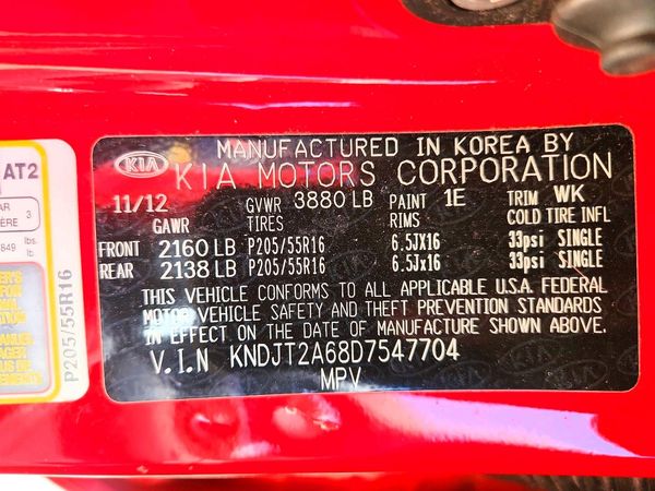 2013 KIA SOUL All Trims — VINS