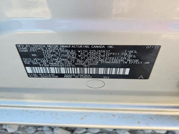 2012 TOYOTA RAV4 High