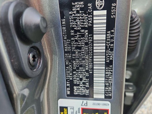 2012 TOYOTA CAMRY SOLA Hybrid