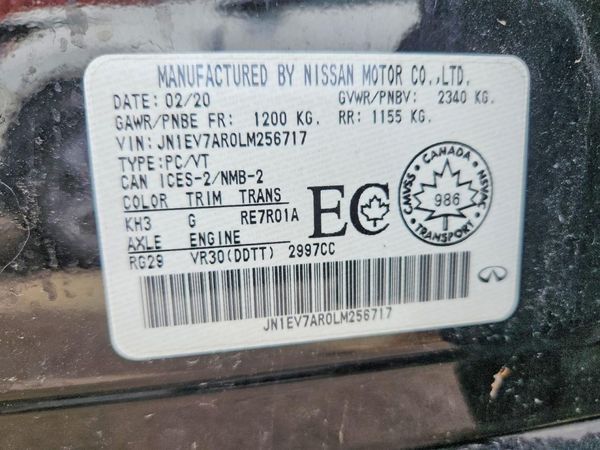 2020 INFINITI Q50 — VINS