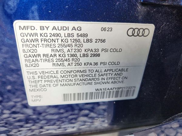 2023 AUDI Q5 — VINS