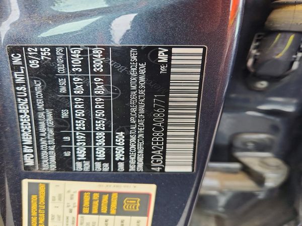 2012 MERCEDES-BENZ ML ML350 BLUETEC 4-MATIC