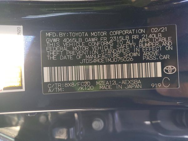 2021 TOYOTA COROLLA SE, CVT — VINS