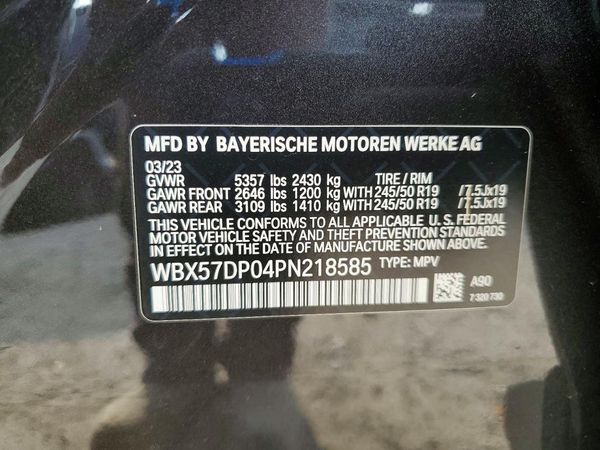 2023 BMW X3 xDrive30i SA — VINS