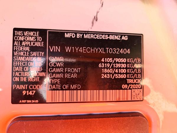 2020 MERCEDES-BENZ SPRINTER 907 (VS30) — VINS