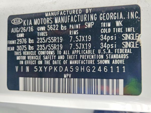2017 KIA SORENTO SX, SX Limited