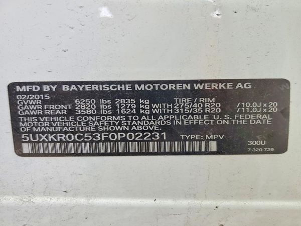 2015 BMW X5 xDrive35i — VINS
