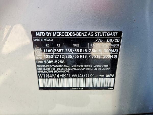 2020 MERCEDES-BENZ GLB-CLASS GLB250-4M — VINS