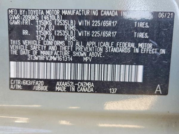 2021 TOYOTA RAV4 XLE