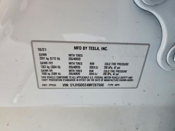 2021 TESLA MODEL Y