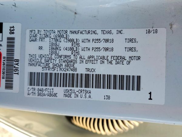 2019 TOYOTA TUNDRA