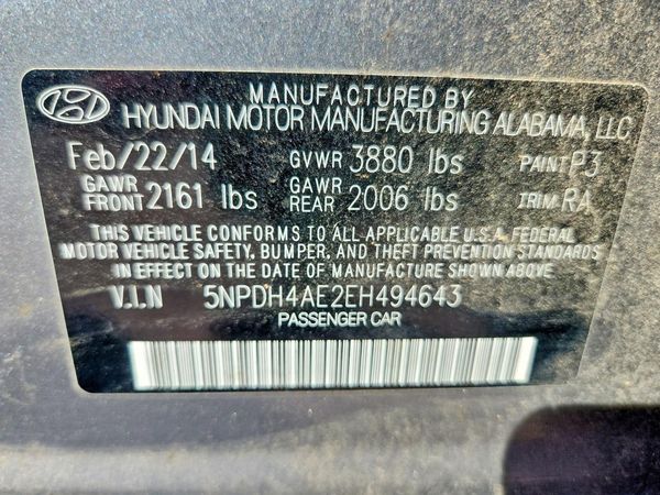 2014 HYUNDAI ELANTRA — VINS