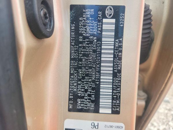 2012 TOYOTA CAMRY
