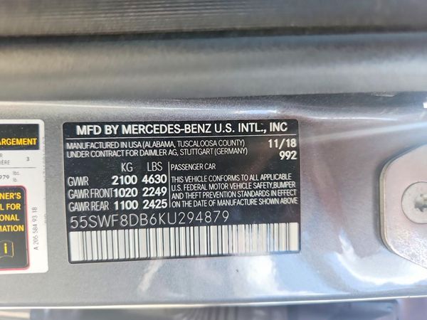 2019 MERCEDES-BENZ C C300 — VINS