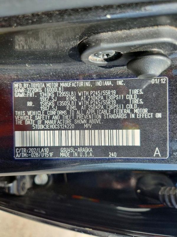 2012 TOYOTA HIGHLANDER Base/Hybrid
