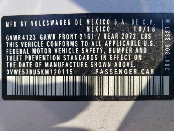 2019 VOLKSWAGEN JETTA SEL