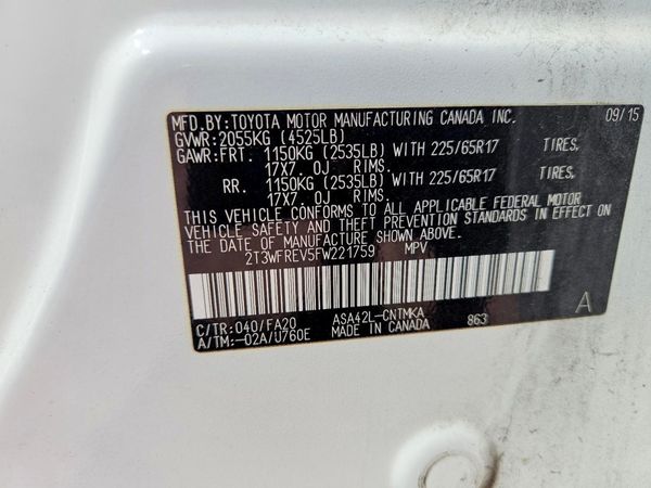 2015 TOYOTA RAV4 XLE (M Grade)