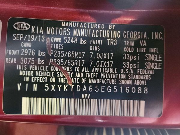 2014 KIA SORENTO — VINS