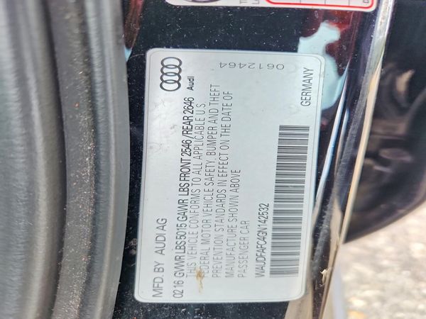 2016 AUDI A6 Premium Plus — VINS
