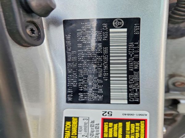 2019 TOYOTA CAMRY L/LE/SE/XLE