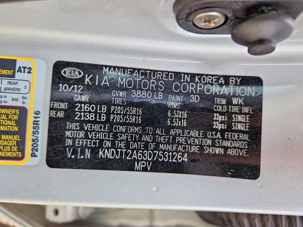 2013 KIA SOUL All Trims — VINS