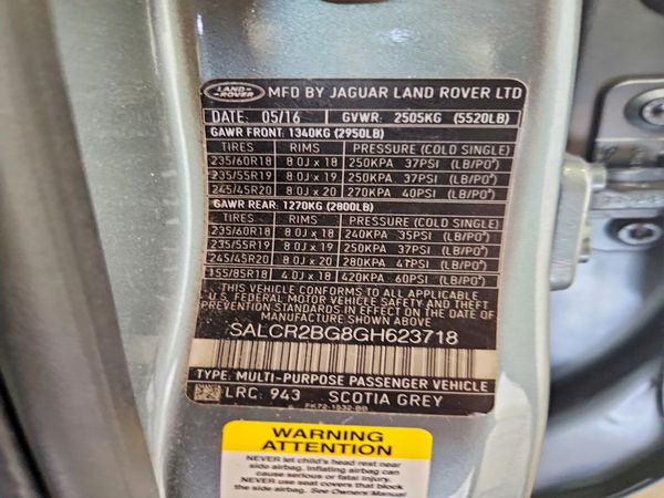 2016 LAND ROVER DISCOVERY HSE — VINS